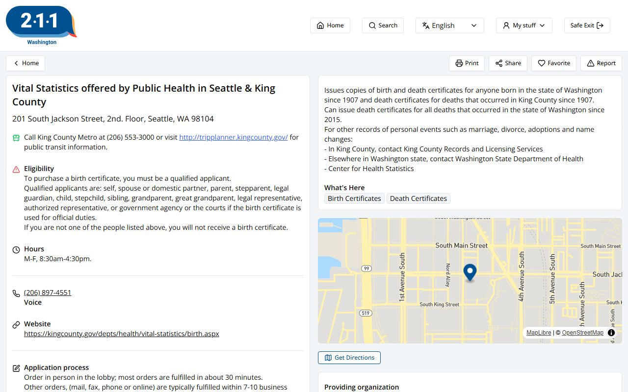 Auburn Washington death records and vital statistics office information
