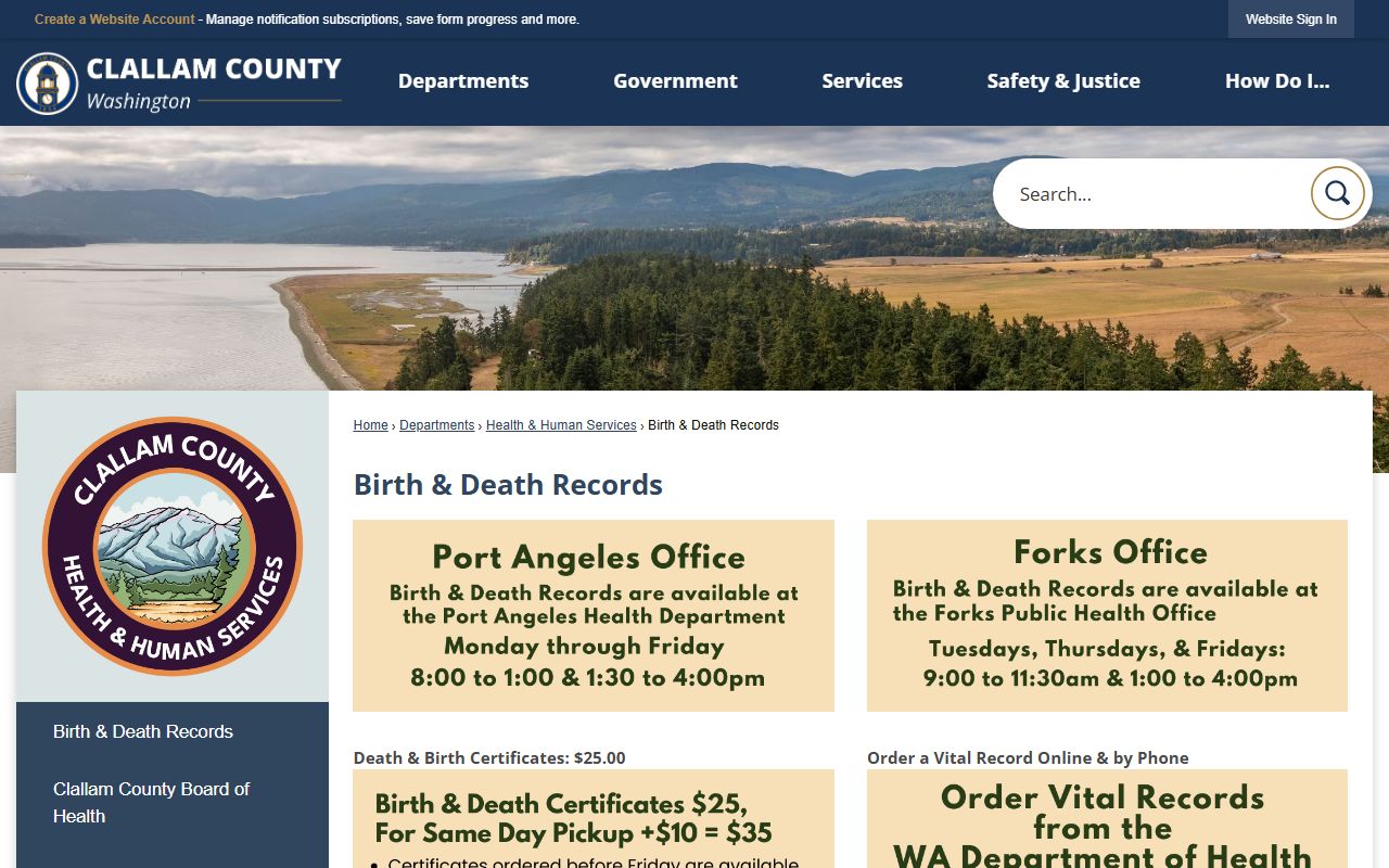 Clallam County obituary death records