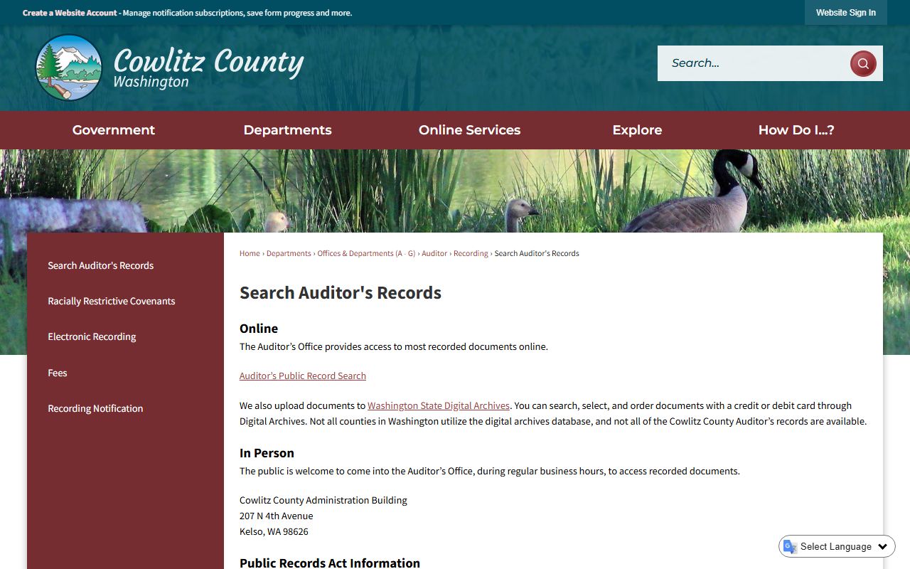 Cowlitz County obituary death records