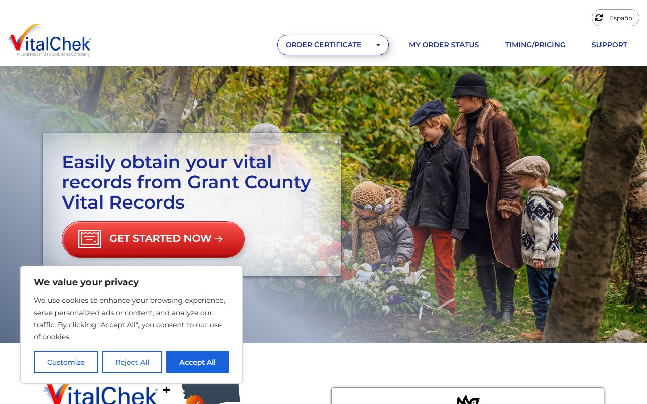 Grant County VitalChek death records ordering