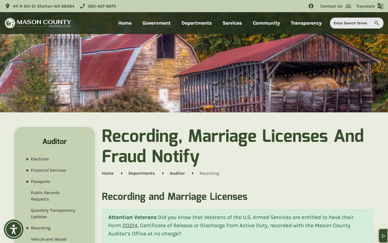 Mason County auditor death records historical