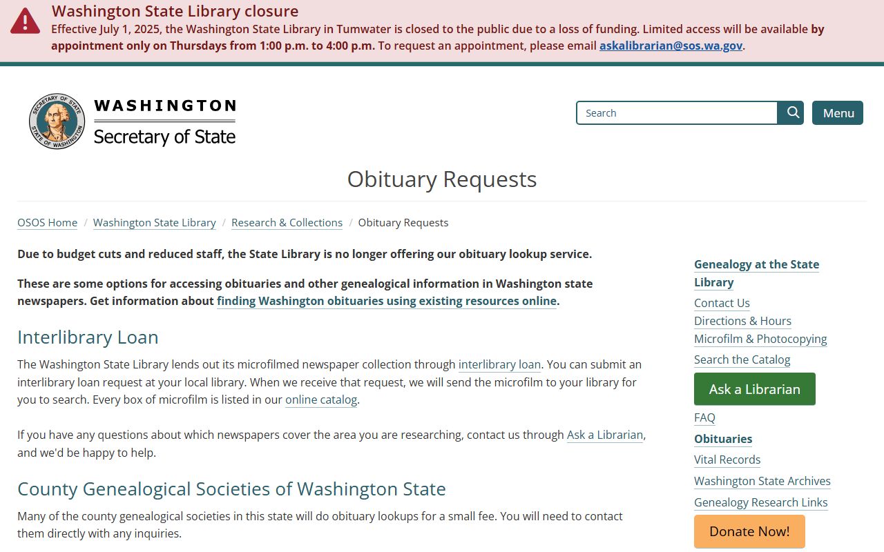 Skamania County obituary death records